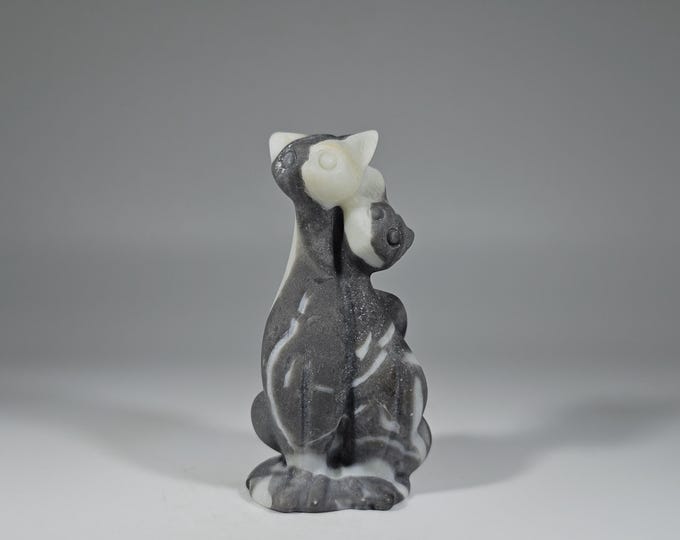 Shell Stone Jasper Love Cats Carving