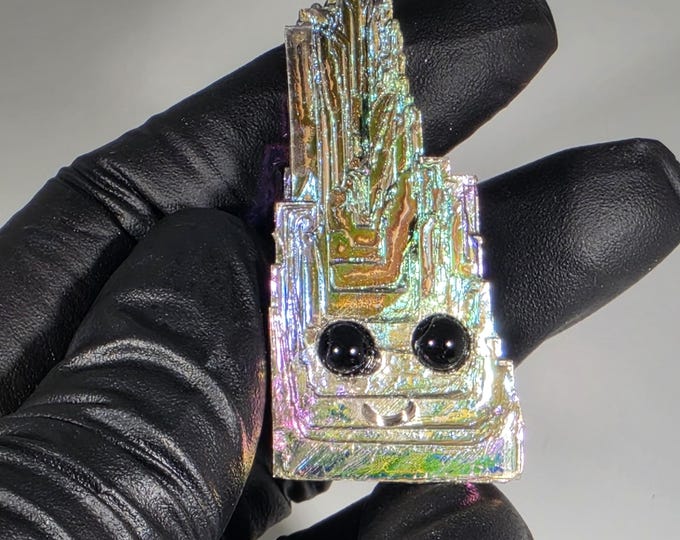 Bismuth Pet Rock Carving