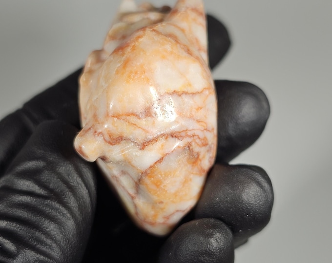 Red Vein Jasper Human Heart Carving