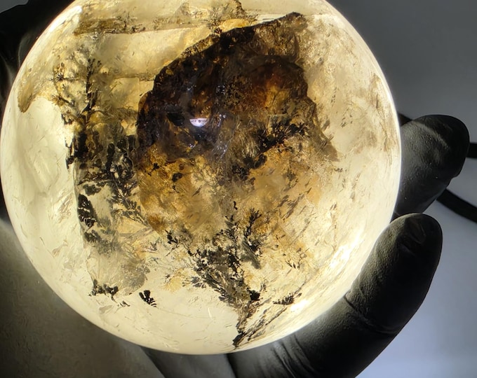 68mm Dendritic Smoky Quartz Sphere