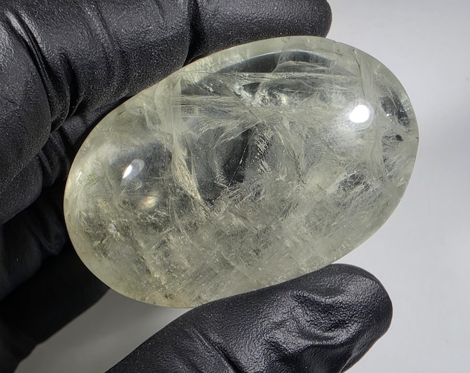 Prasiolite Palm Stone Green Amethyst