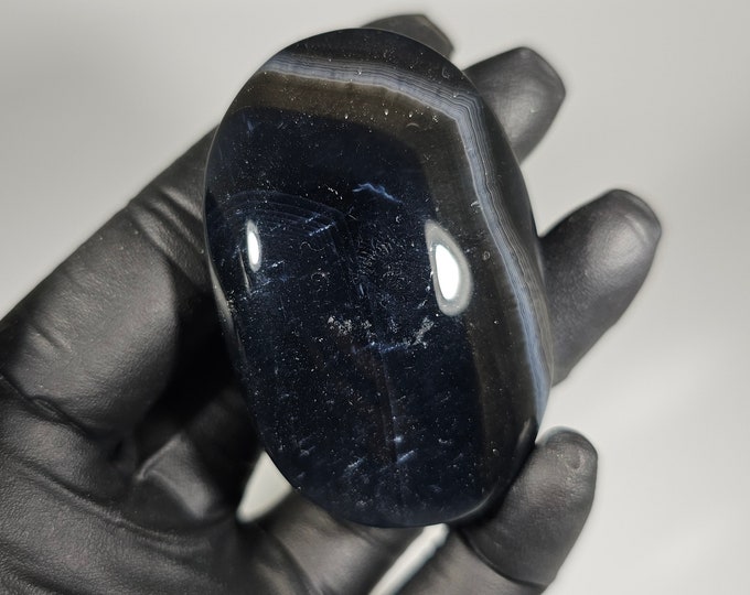 Black Agate Palm Stone *Imperfect