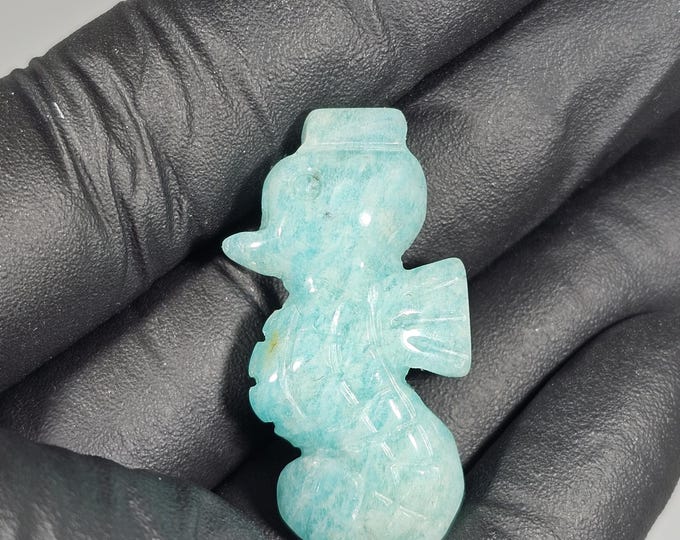 Mini Amazonite Seahorse Carving