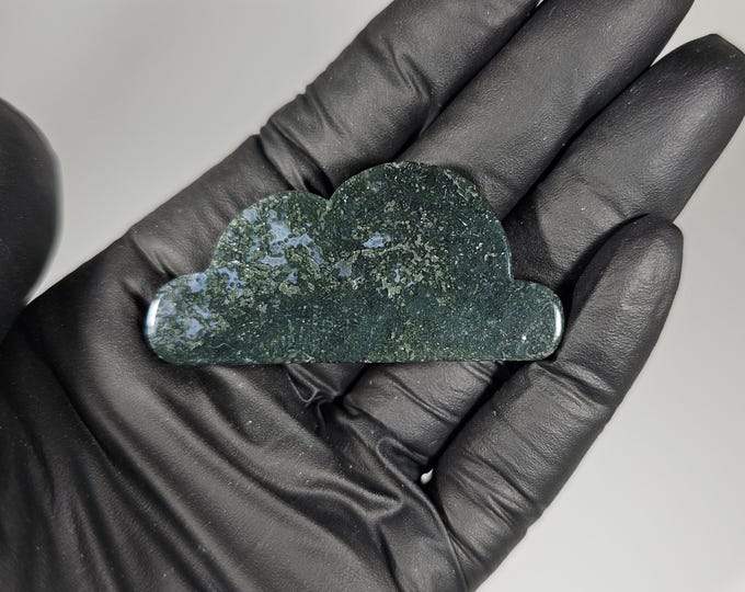 Small Moss Agate Cloud Carving