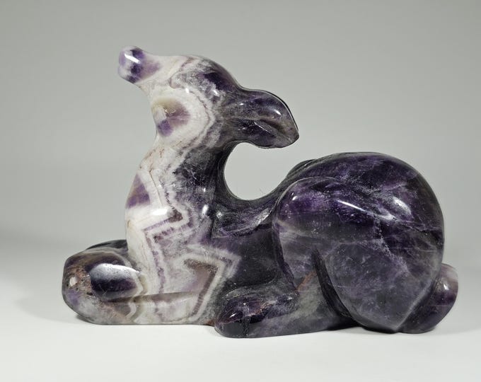 Dream Amethyst Deer Carving