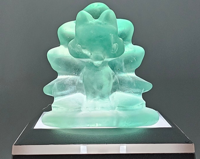 1.8" Fluorite Nine Tail Fox Carving