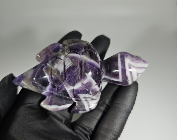 Dream Amethyst Turtle Carving