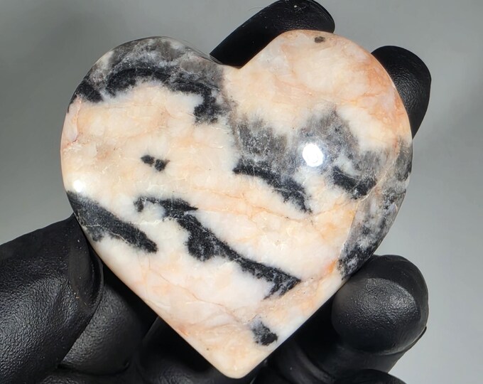 Pink Zebra Jasper Heart Stone