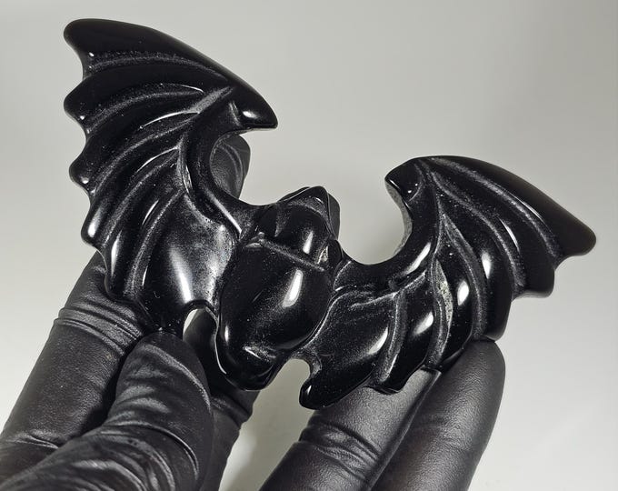 Obsidian Bat Carving