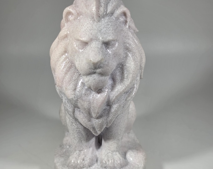 Pink Opal Lion Carving