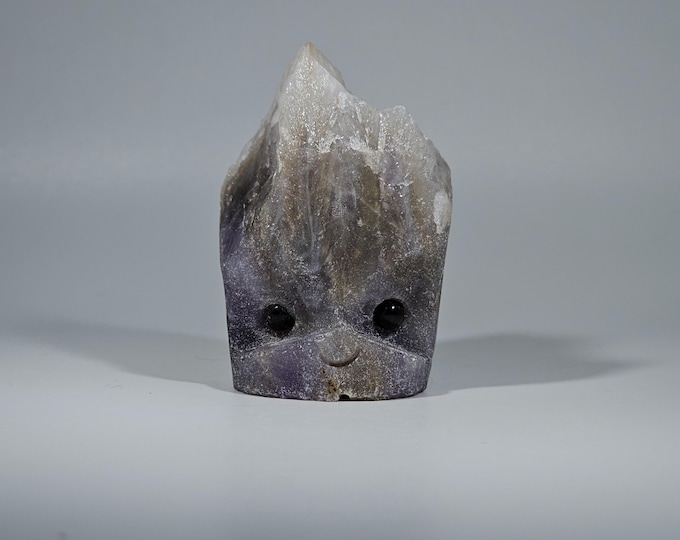 Dream Amethyst Pet Rock Carving