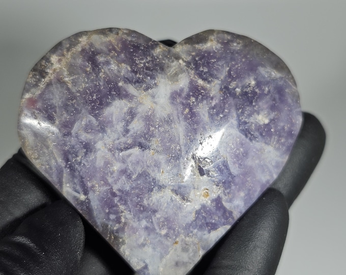 Unicorn Stone Heart Carving Lepidolite Smoky Quartz Pink Tourmaline Mix *Imperfect