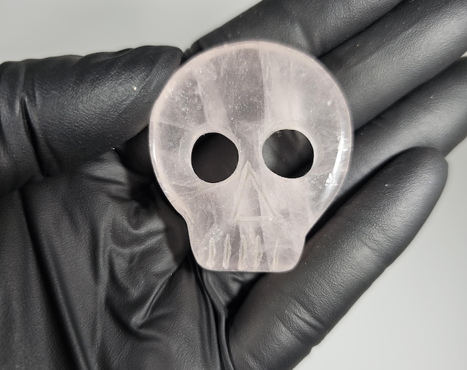 Rose Quartz Skull Carving