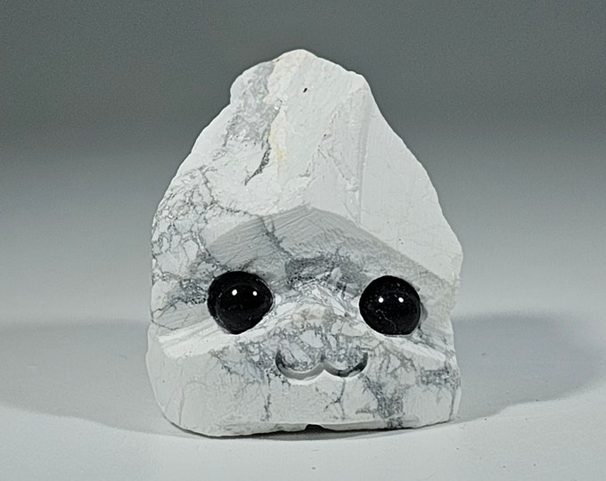 Howlite Pet Rock Carving