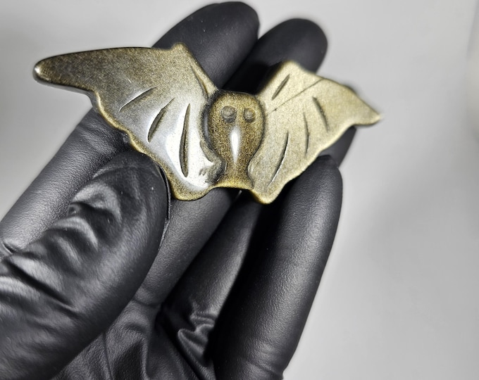Golden Obsidian Bat Carving *Imperfect