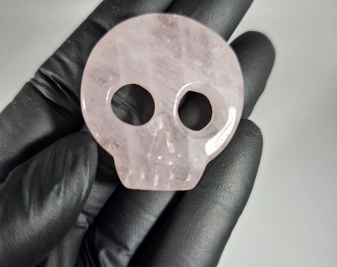 Rose Quartz Skull Carving