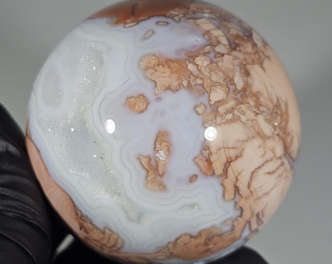 50mm Pink Agate Sphere Cotton Candy Agate