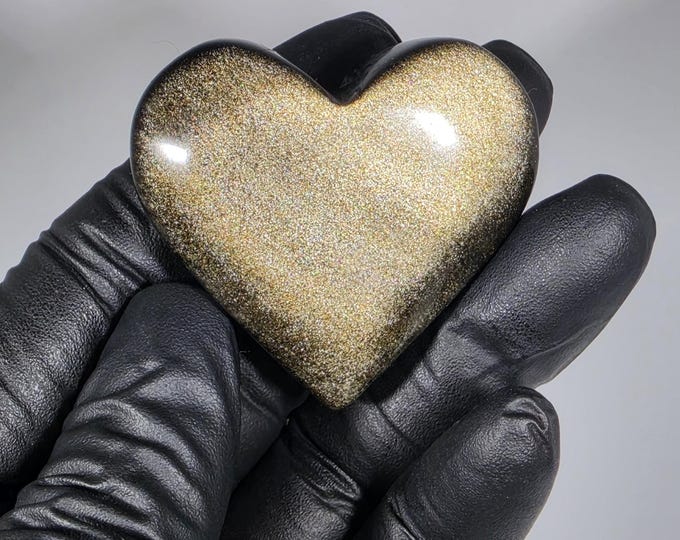 Golden Obsidian Heart Stone