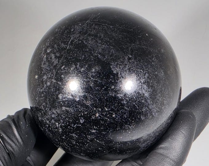 59mm All Black Tourmaline Sphere