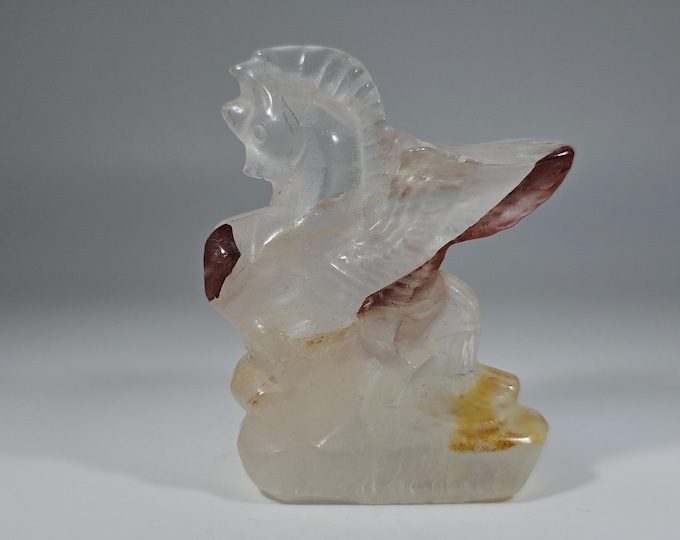 Fire Quartz Unicorn Carving