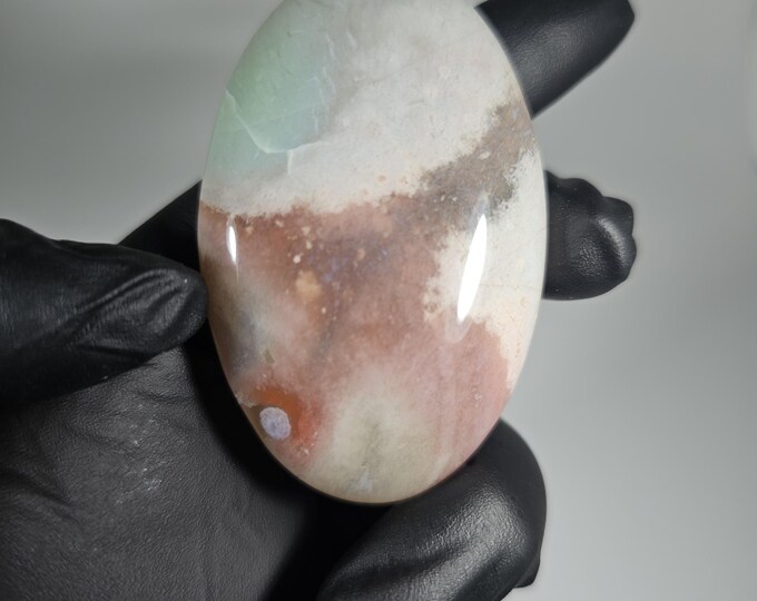 Green Flower Agate Palm Stone