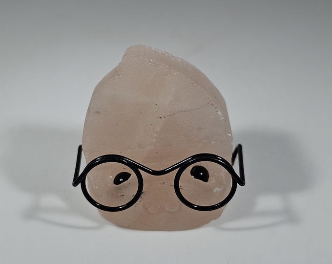 Rose Quartz Pet Rock Carving