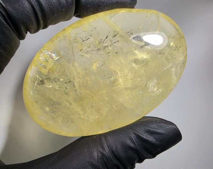 Lemon Citrine Palm Stone