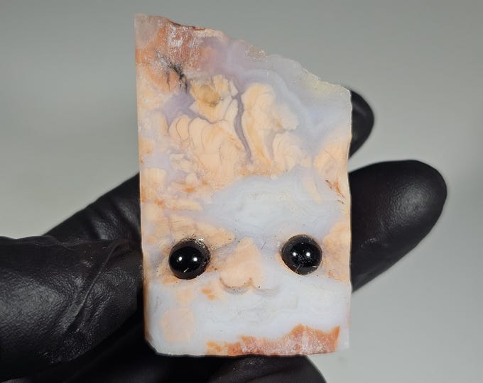 Pink Agate Pet Rock Carving Cotton Candy Agate