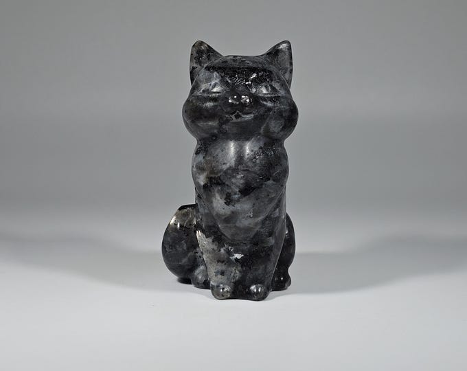 Larvikite Cat Carving