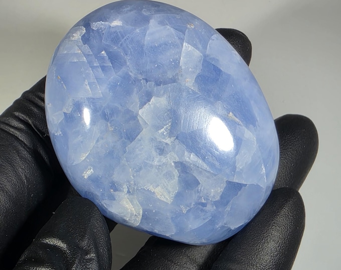 Blue Calcite Palm Stone