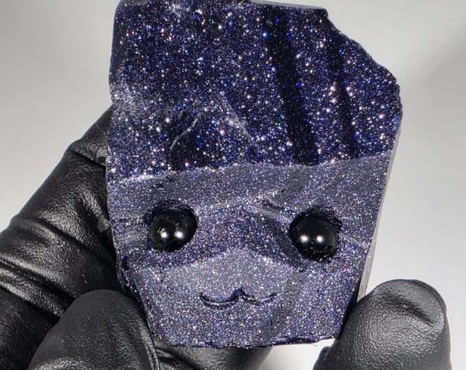 Blue Sandstone Pet Rock Carving