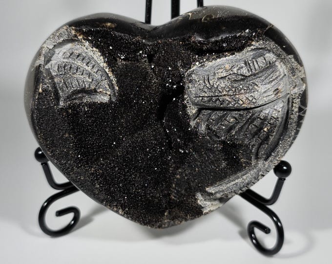 Septarian Heart with Dragon