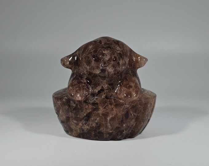 Strawberry Quartz Dog in a Cup Carving