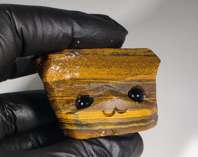 Tigerseye Pet Rock Carving