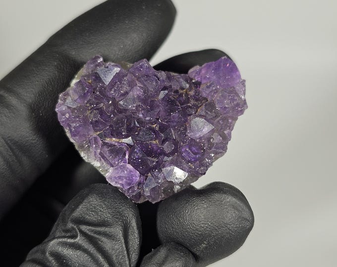 Small Druzy Amethyst Heart Cluster Carving