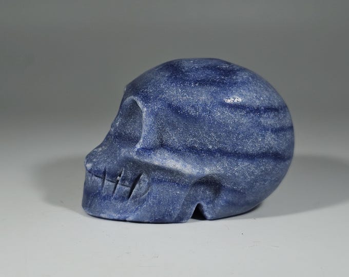 1.9" Blue Aventurine Skull Carving