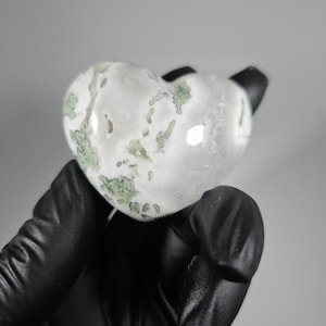 Moss Agate Heart Carving