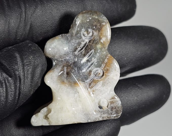 Mini Caribbean Calcite Fairy Carving