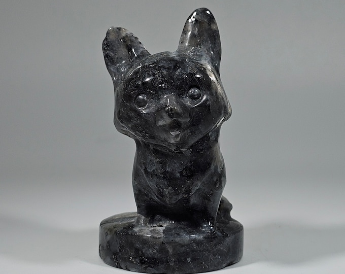 2.4" Larvikite Dog Carving