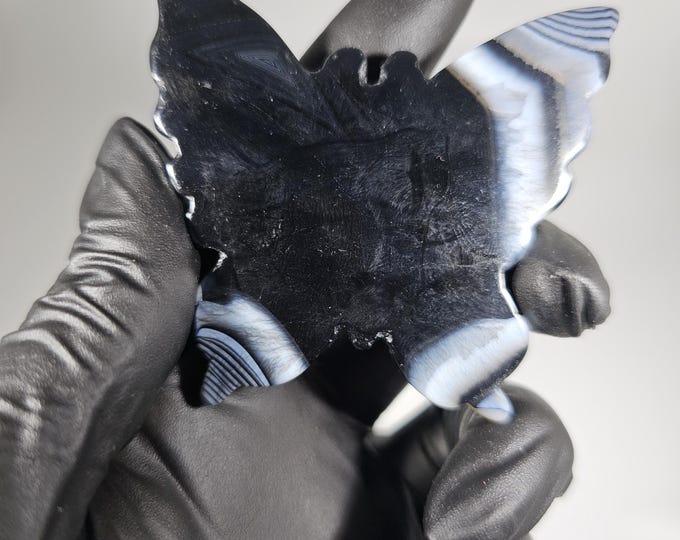Black Agate Butterfly Carving