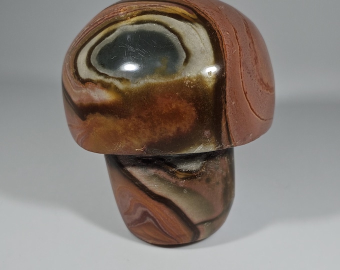2.3" Polychrome Jasper Mushroom Carving *Wobbly