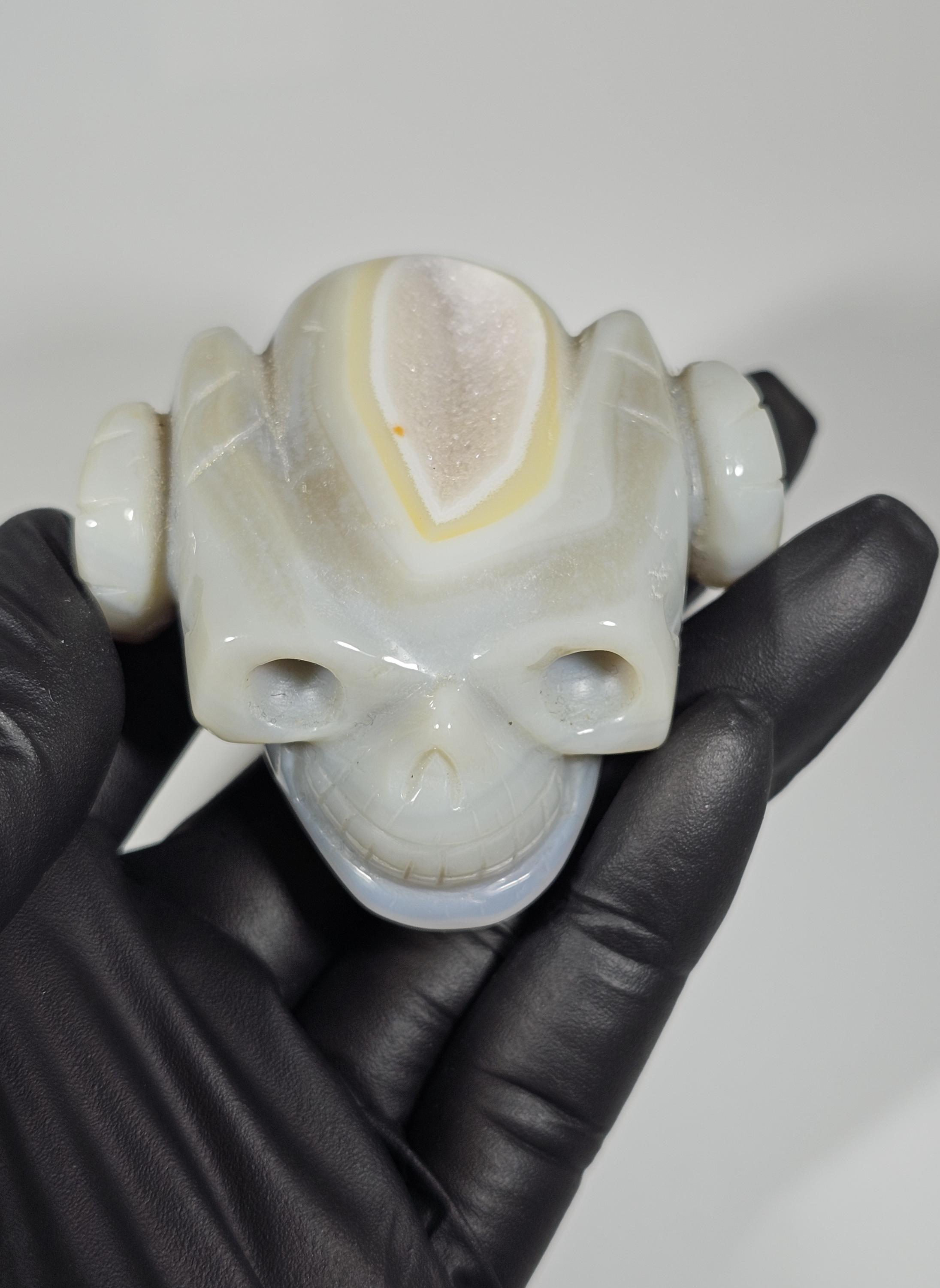 Druzy Agate Skull with Horns Druzy Agate Skull with Horns
