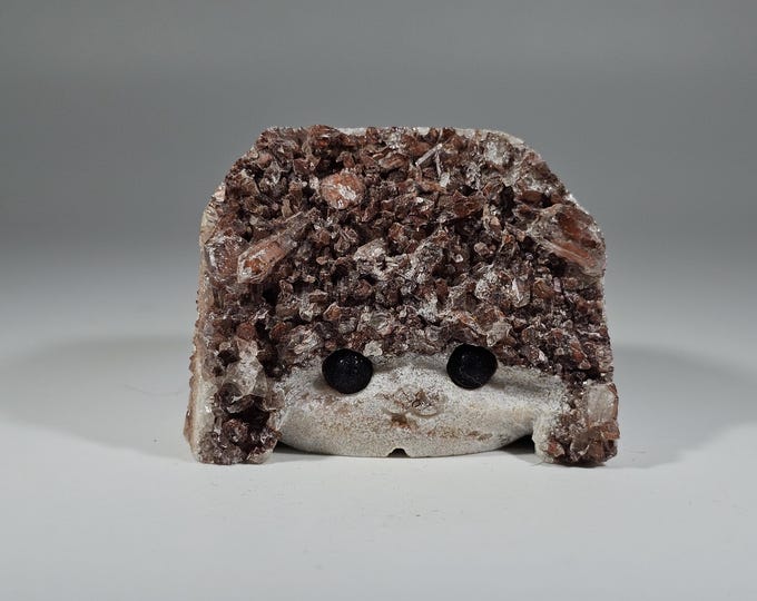 Druzy Red Quartz Pet Rock Carving