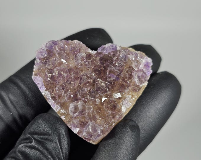 Small Druzy Amethyst Heart Cluster Carving