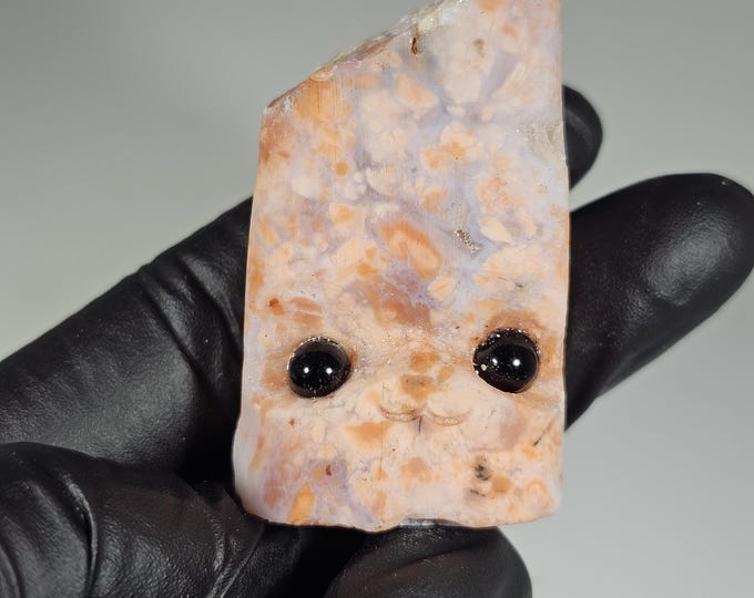 Pink Agate Pet Rock Carving Cotton Candy Agate