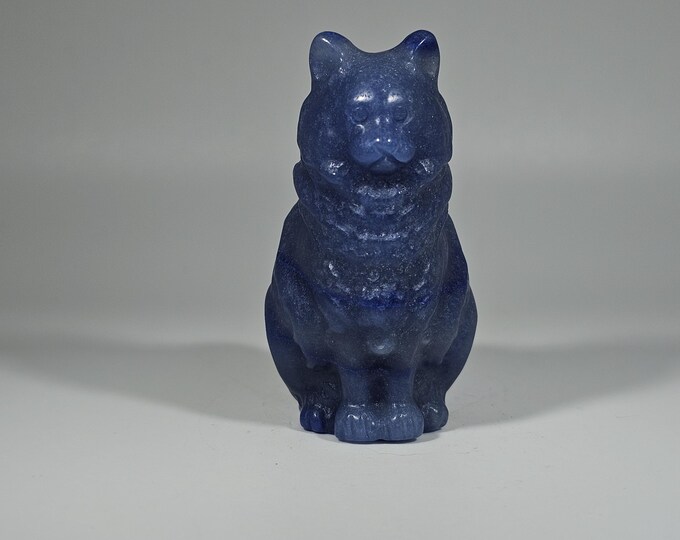 Blue Aventurine Dog Carving 2.4"