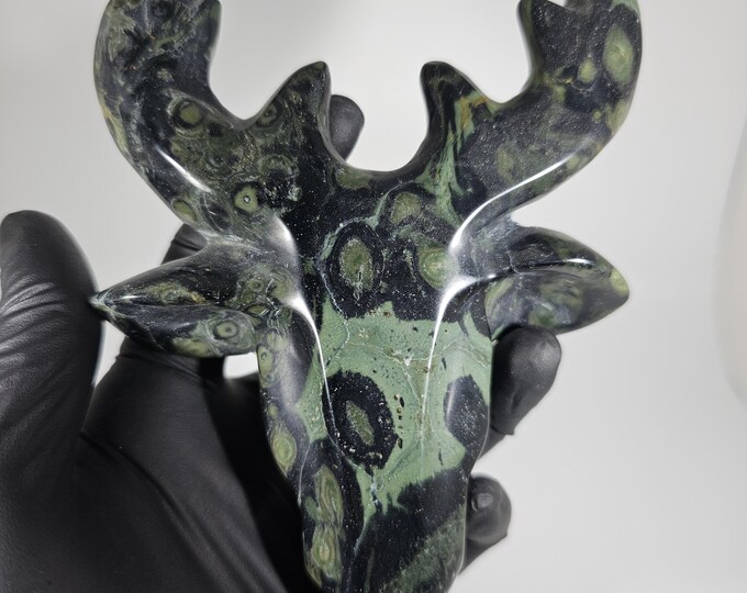 Kambaba Jasper Deer Head Carving *Imperfect