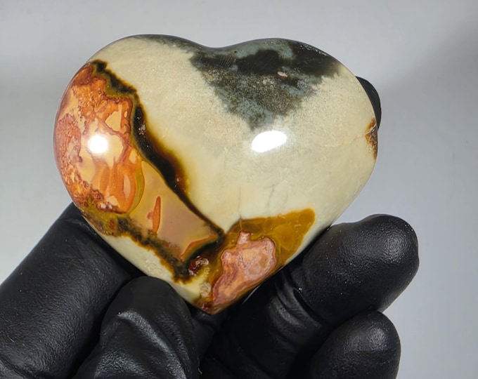 Polychrome Jasper Heart Stone