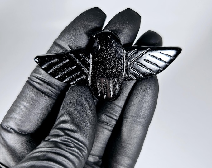 Obsidian Eagle Carving