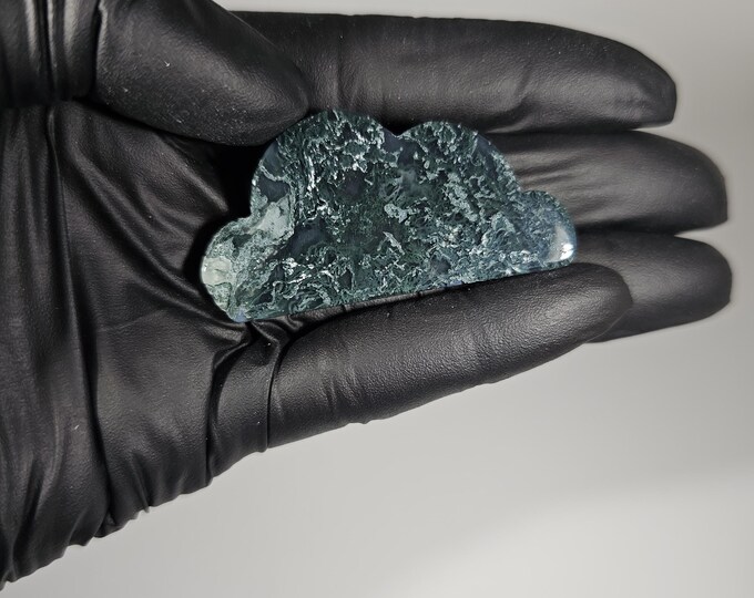 Small Moss Agate Cloud Carving